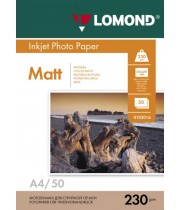 0102016 Фотобумага Lomond односторонняя матовая, A4/230г*м2/50 л для струйной печати